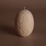 Свічка Яйце писанка №1 біла &mdash; фото Wax Harmony