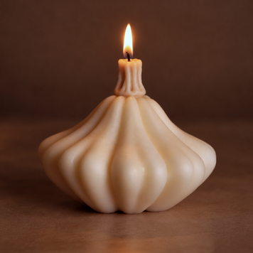 Свічка Гарбуз Патисон біла &mdash; фото Wax Harmony